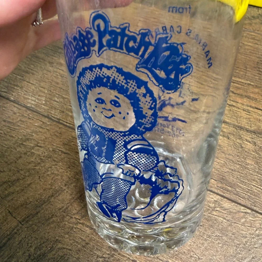 Vintage Cabbage Patch Kids Maria's Carry‎ Out Glasses Set of 3 Bubble Base
